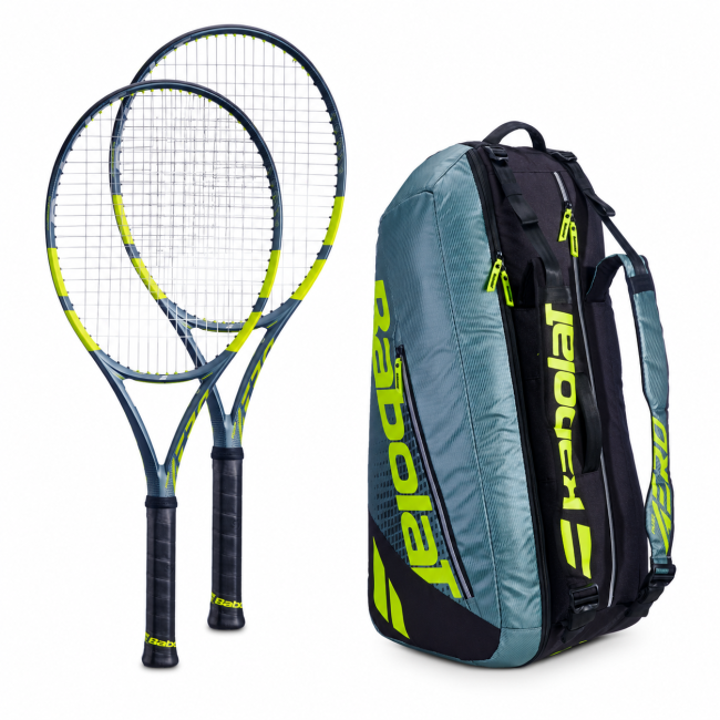 2x Babolat PURE AERO 98 2026 unbesaitet + Babolat PURE AERO 2026 RH12 Schlägertasche